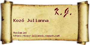 Kozó Julianna névjegykártya
