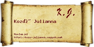 Kozó Julianna névjegykártya