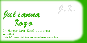 julianna kozo business card